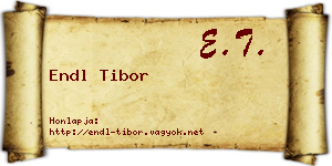Endl Tibor névjegykártya